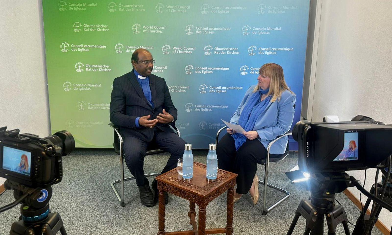 Jerry Pillay entrevistado en la sede del CMI en Ginebra (Suiza)