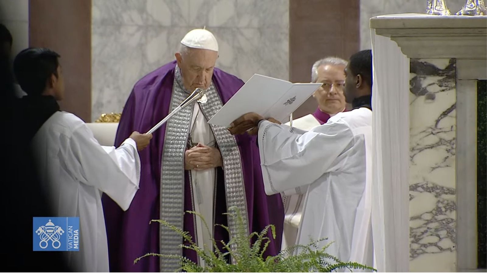 Francisco, durante la ceremonia de Miércoles Santo