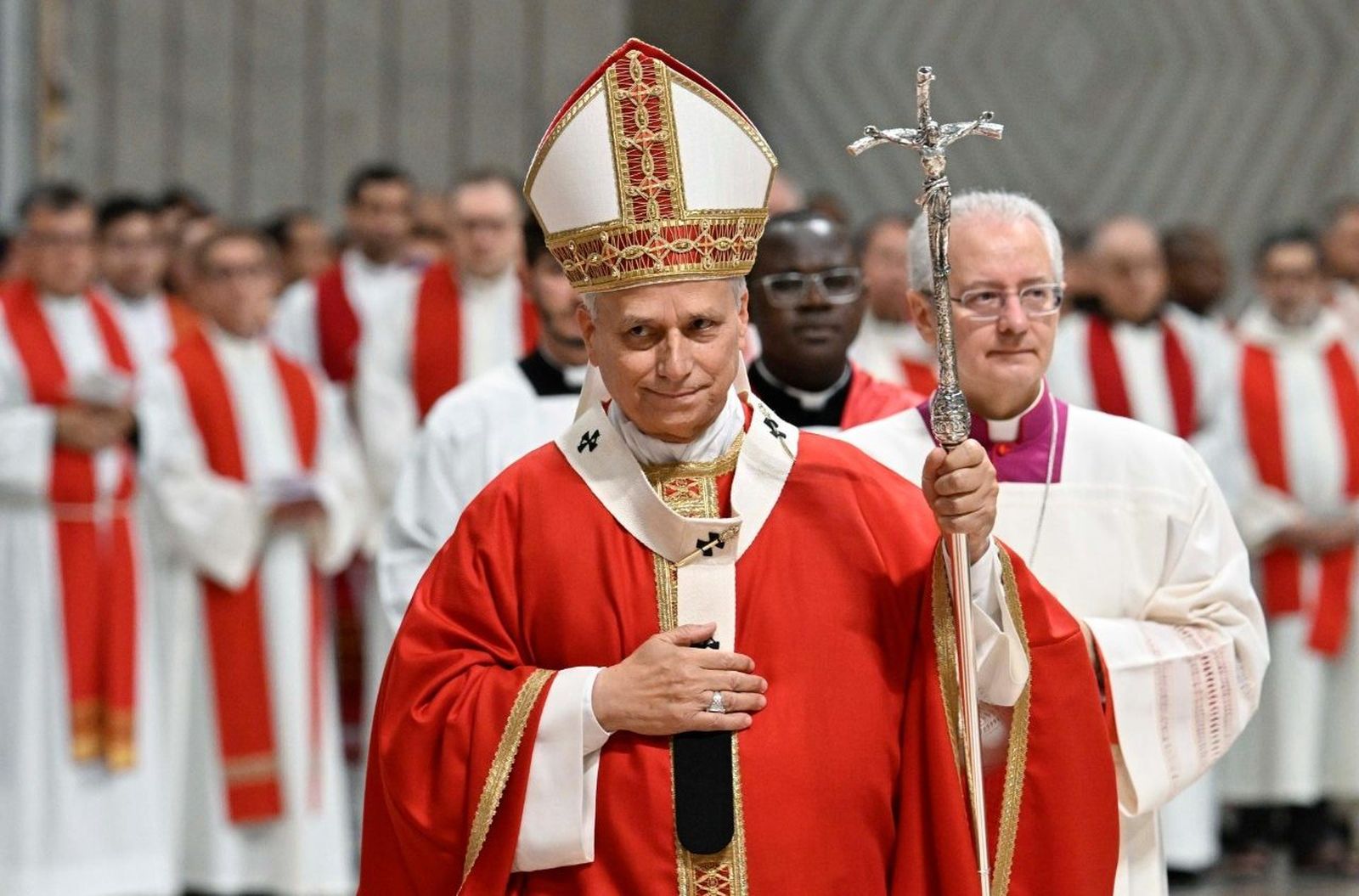 León XIV, durante la misa