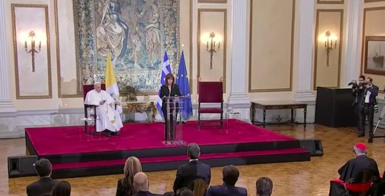 El Papa y la presidenta de Grecia