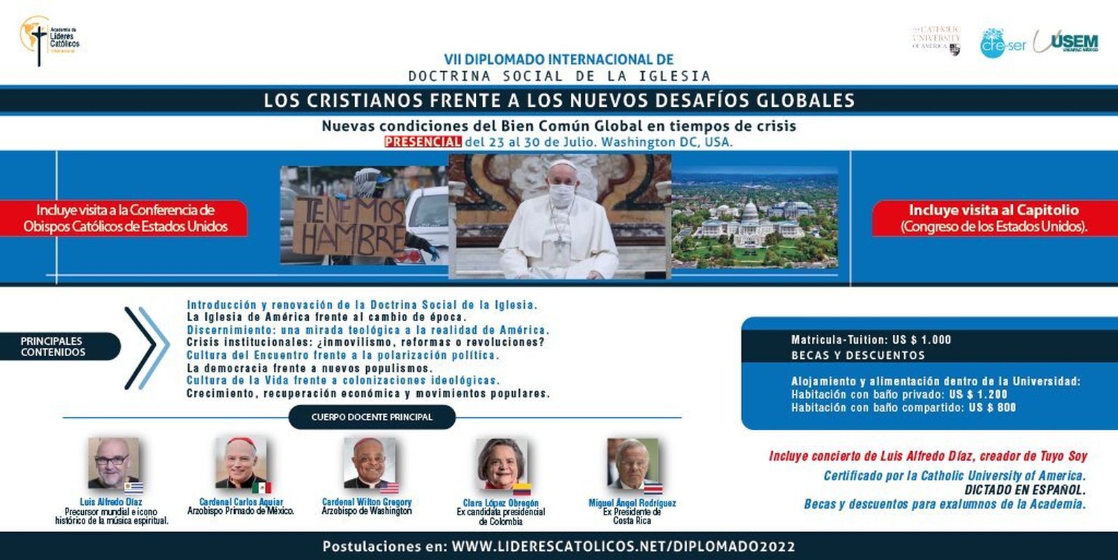 Los arzobispos de México y Washington apadrinan el VII Diplomado Internacional de Doctrina Social de la Iglesia