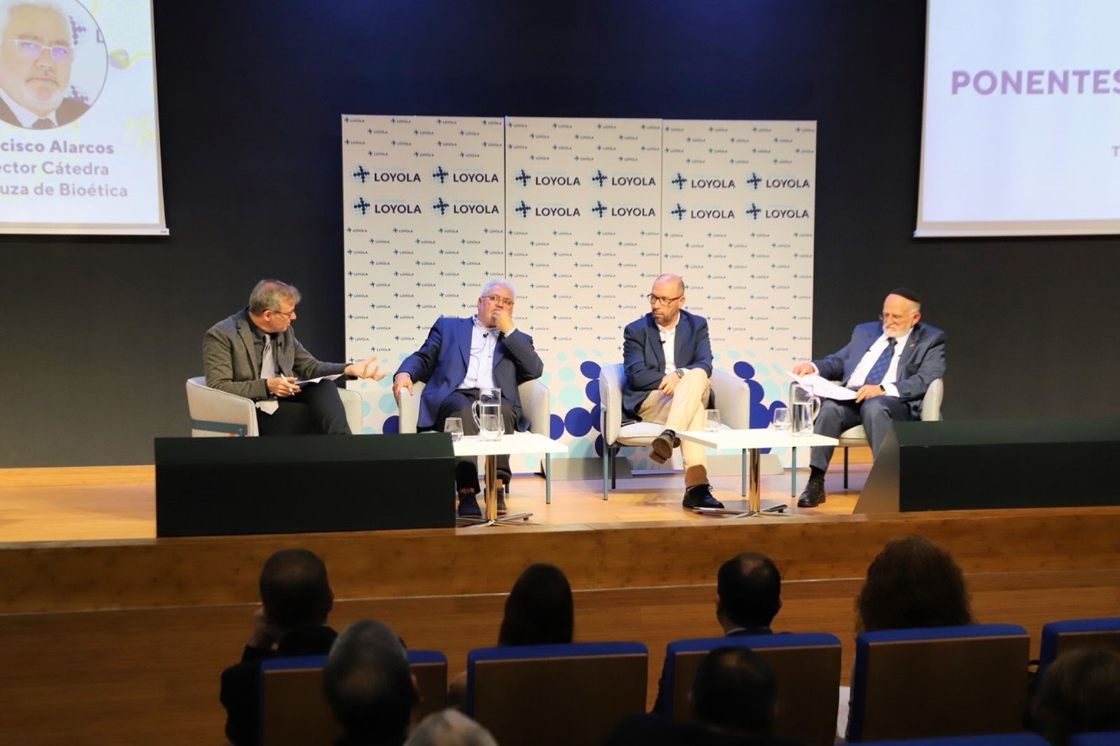 De izq a derecha, Jaime Flaquer, Francisco Alarcos, Taoufik Cheddadi El Harrak y Robert Stern