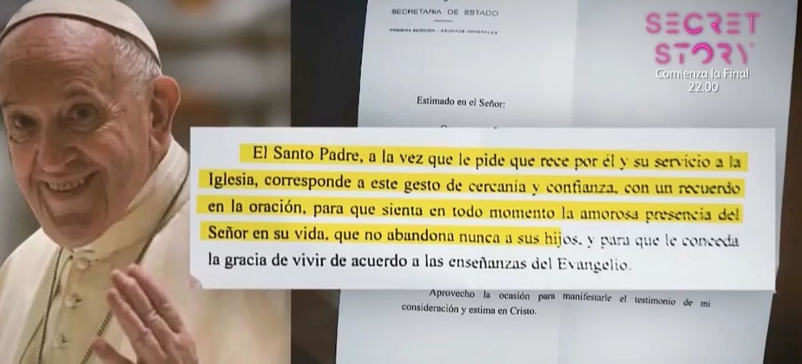 Carta desvelada en Telecinco