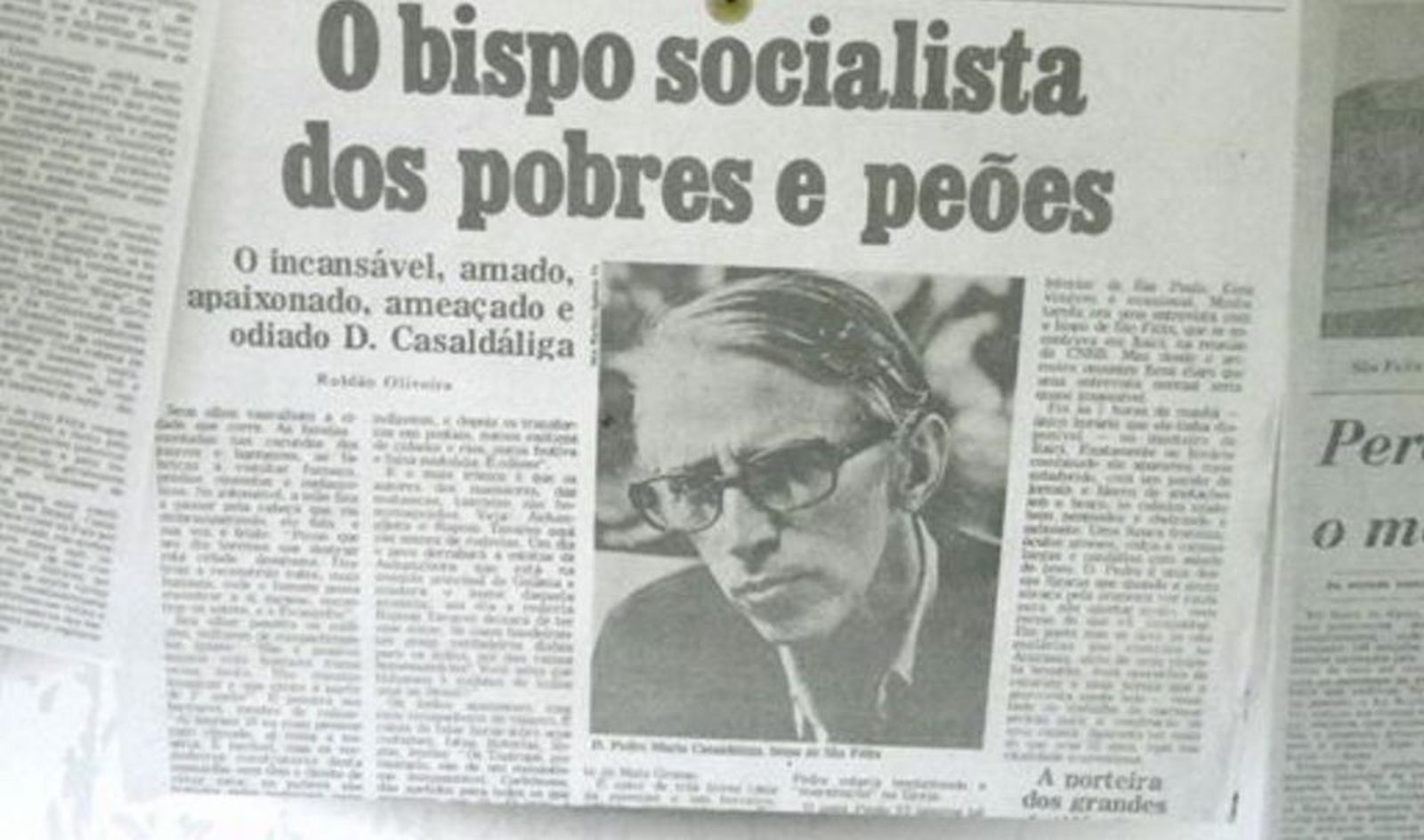 Casaldàliga en un recorte de prensa