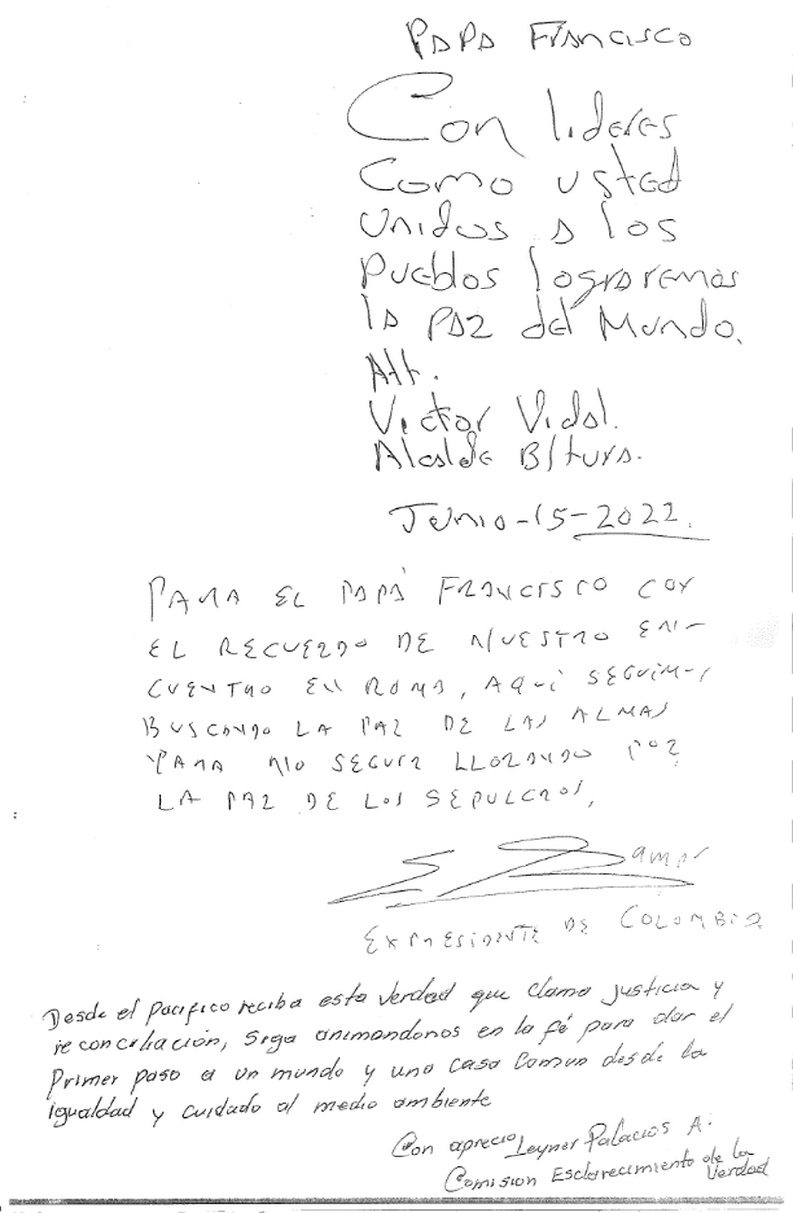 Carta al Papa Francisco