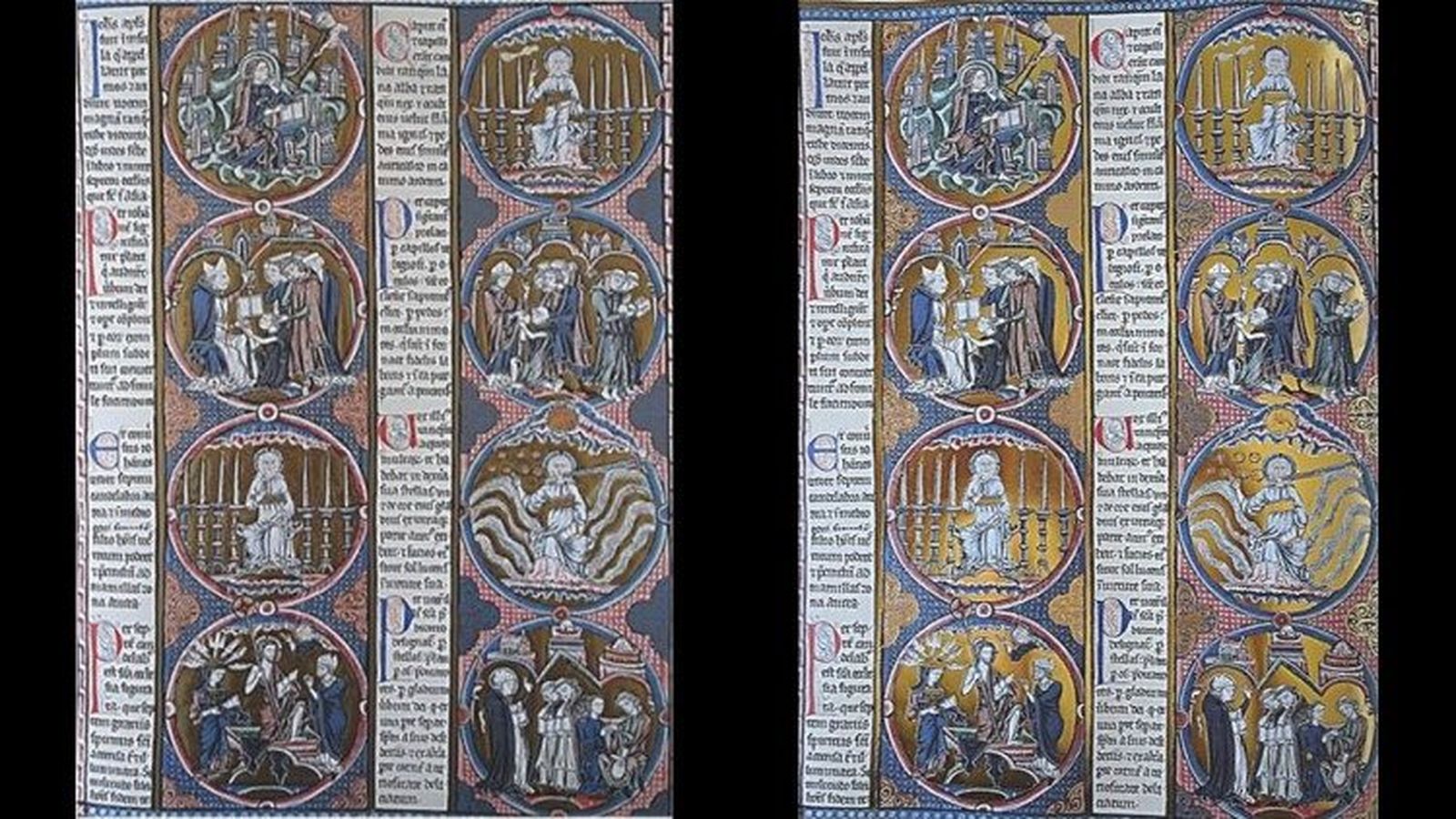 Una muestra de los diseños de la Biblia de san Luis