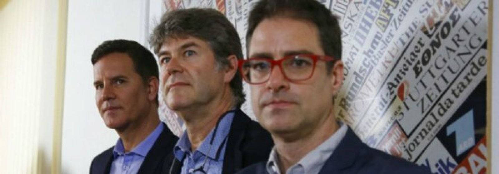 José Andrés Murillo (d), con Juan Carlos Cruz y James Hamilton en Roma