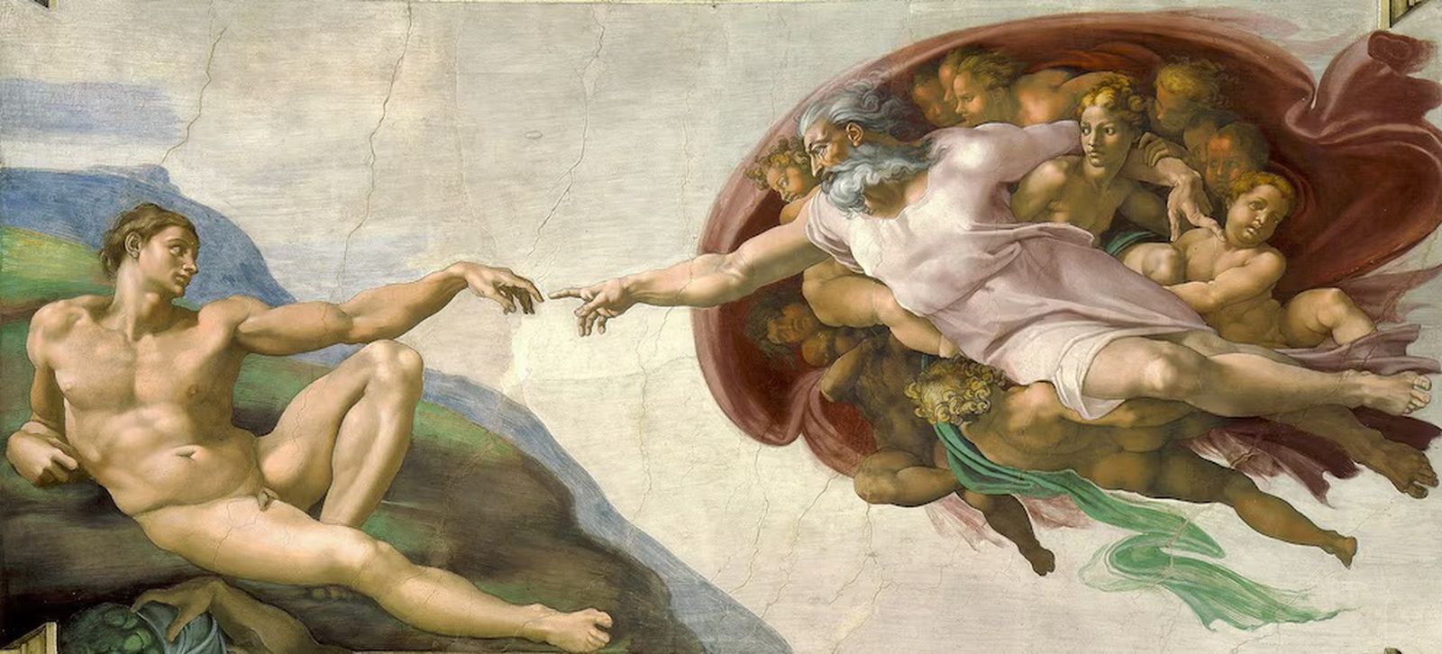 La cracion de Adán. Miguel Ángel, Capilla Sixtina.