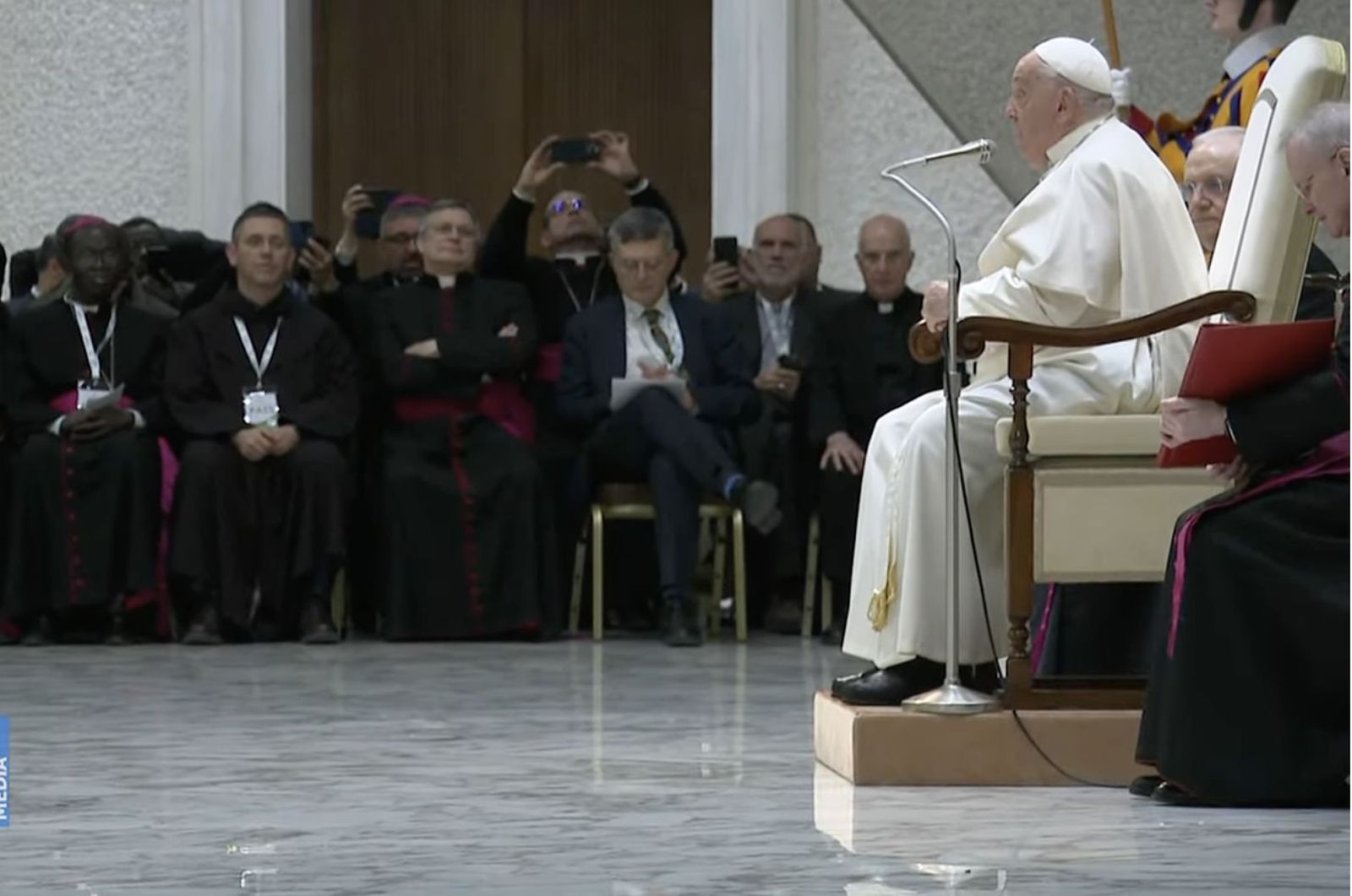 Francisco, en el encuentro con los periodistas para el Jubileo 2025