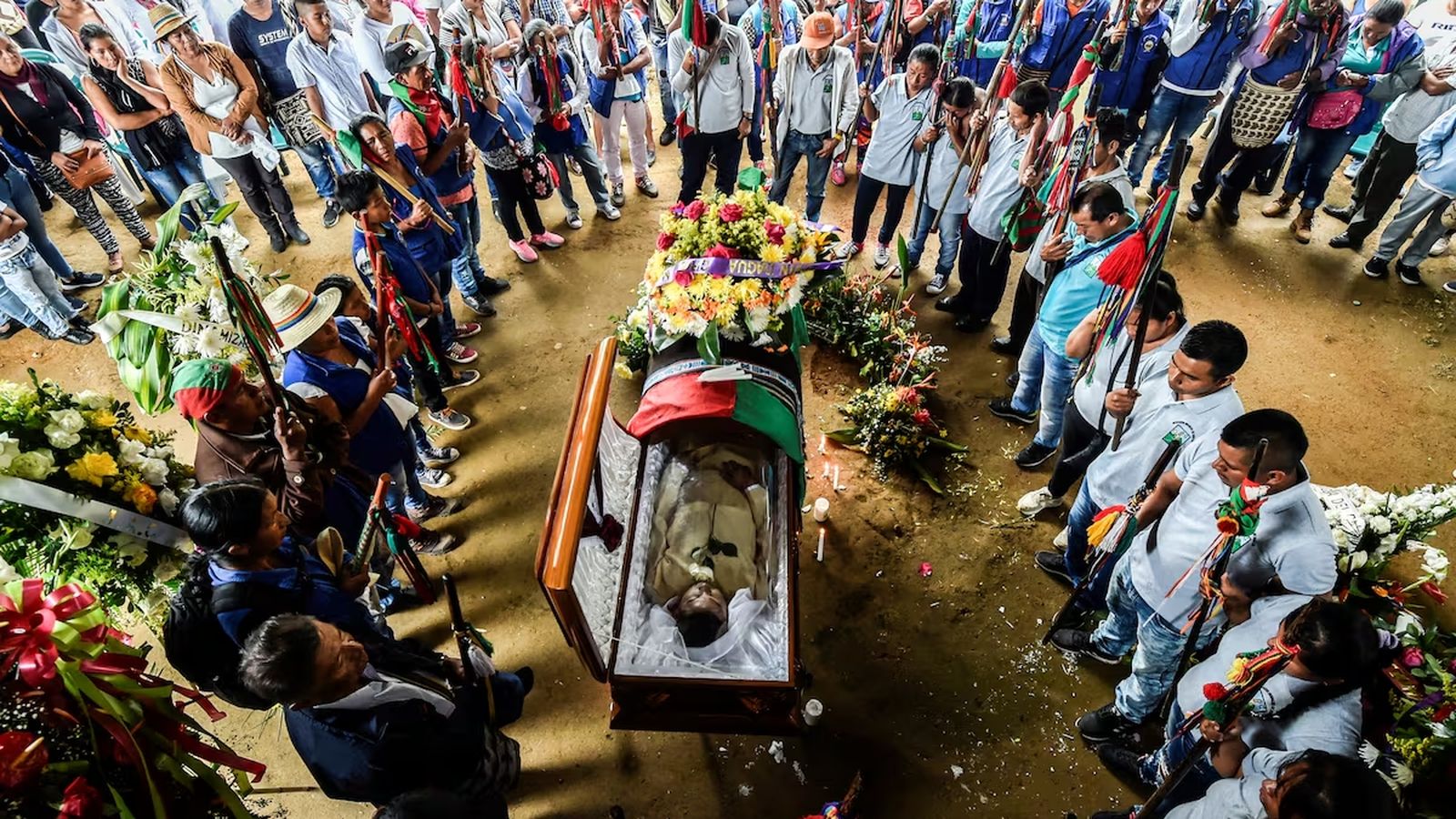 Funeral de un líder social asesinado