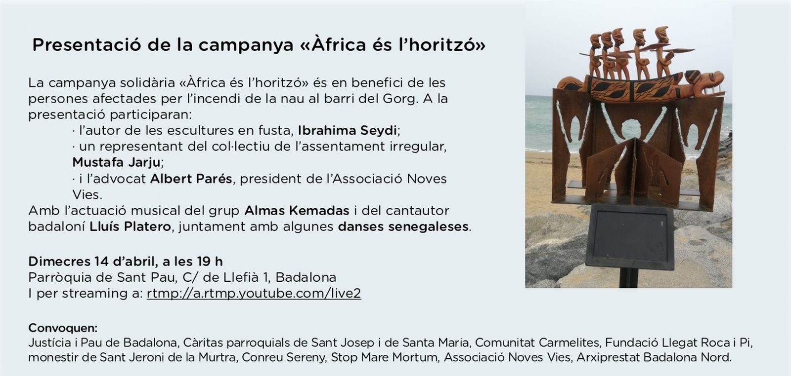 Invitación a la presentació de "Àfrica és l'horitzó".