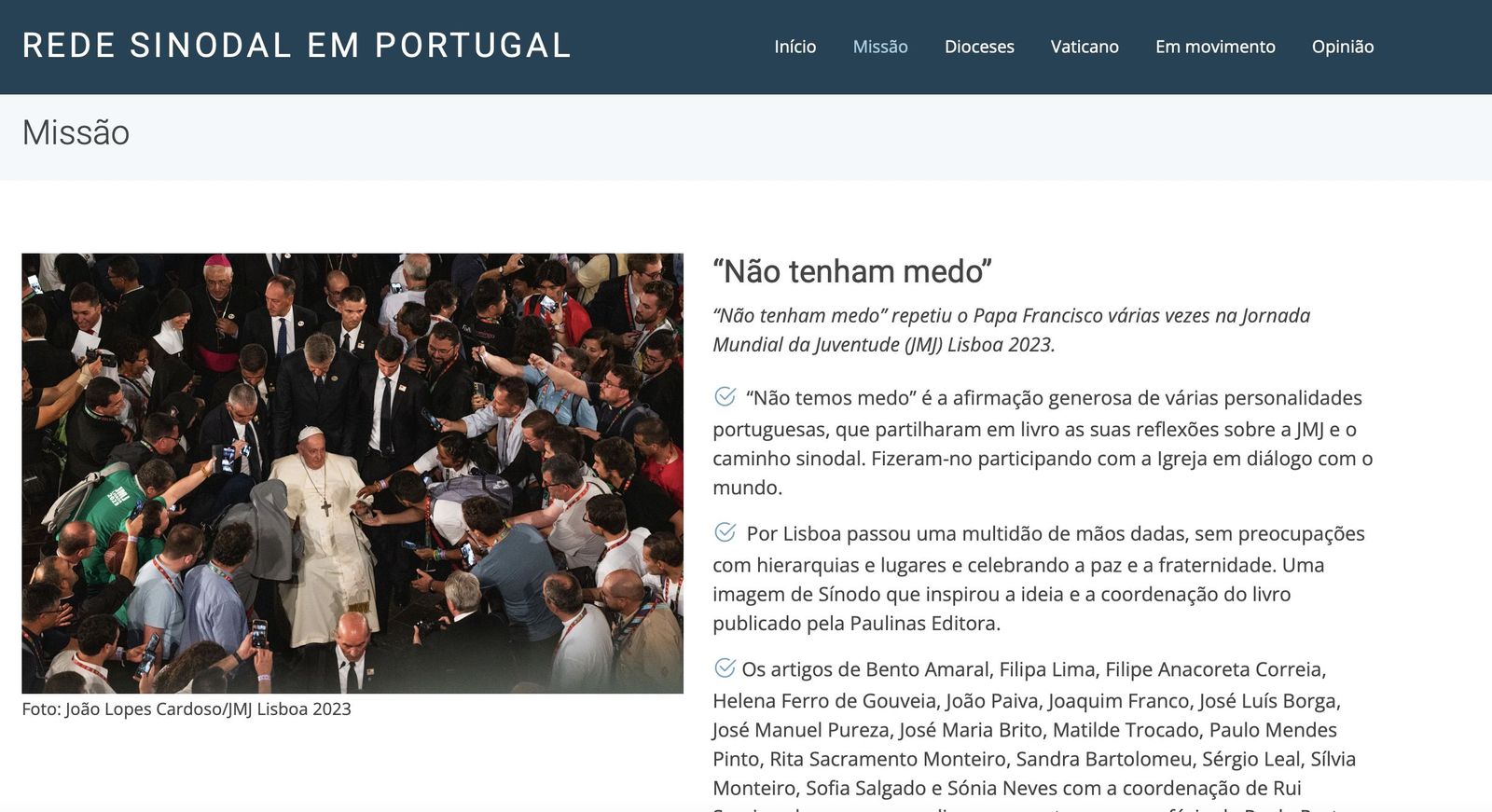 Imagen del contenido de 'Rede Sinodal'