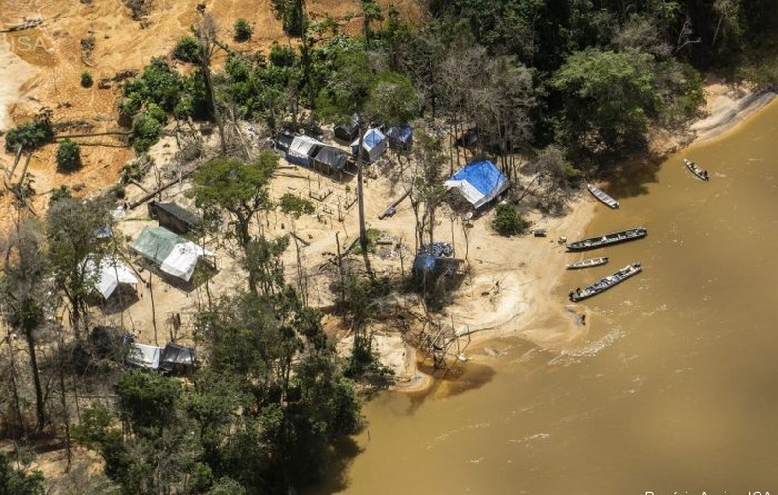 Buscadores de oro en la tierra indígena yanomami