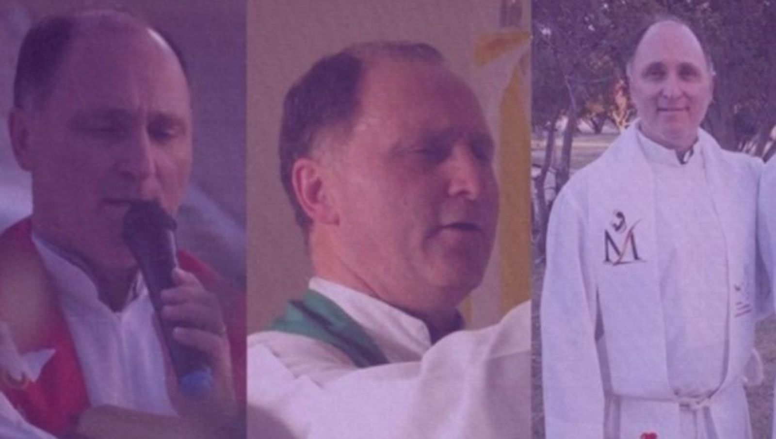 El padre Jorge Vaudagna en las imágenes difundidas por el obispado