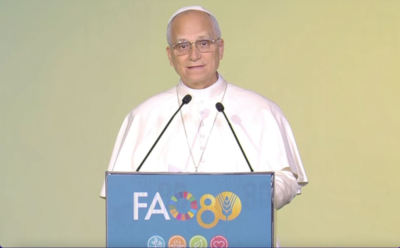 León XIV, en la sede de la FAO