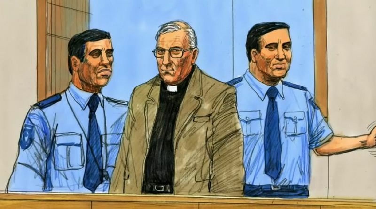 Retrato de Pell en el tribunal de Melbourne