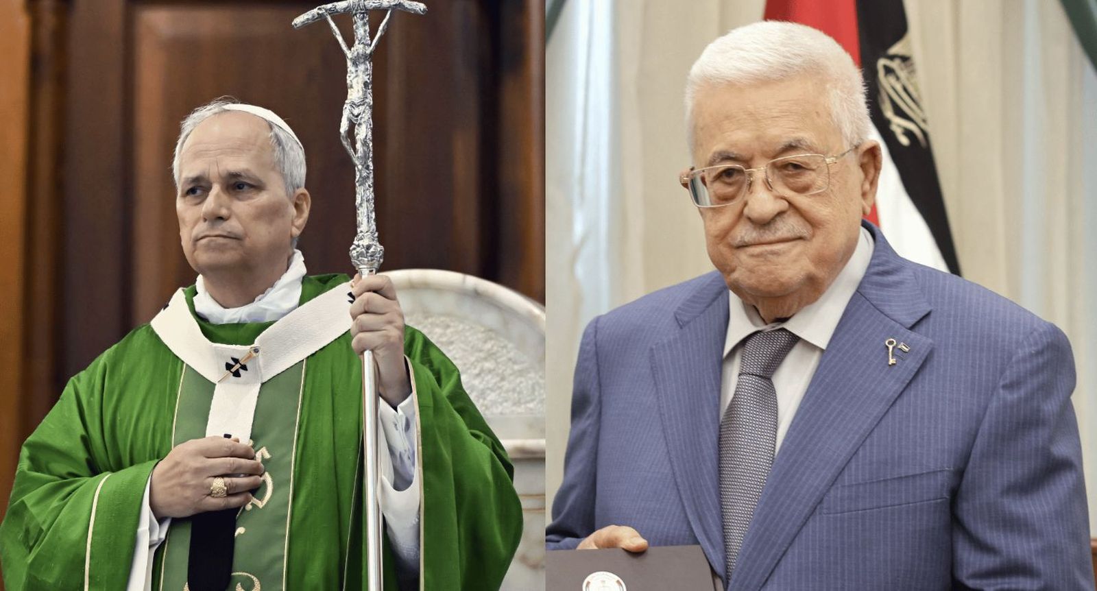 León XIV y Mahmoud Abbas