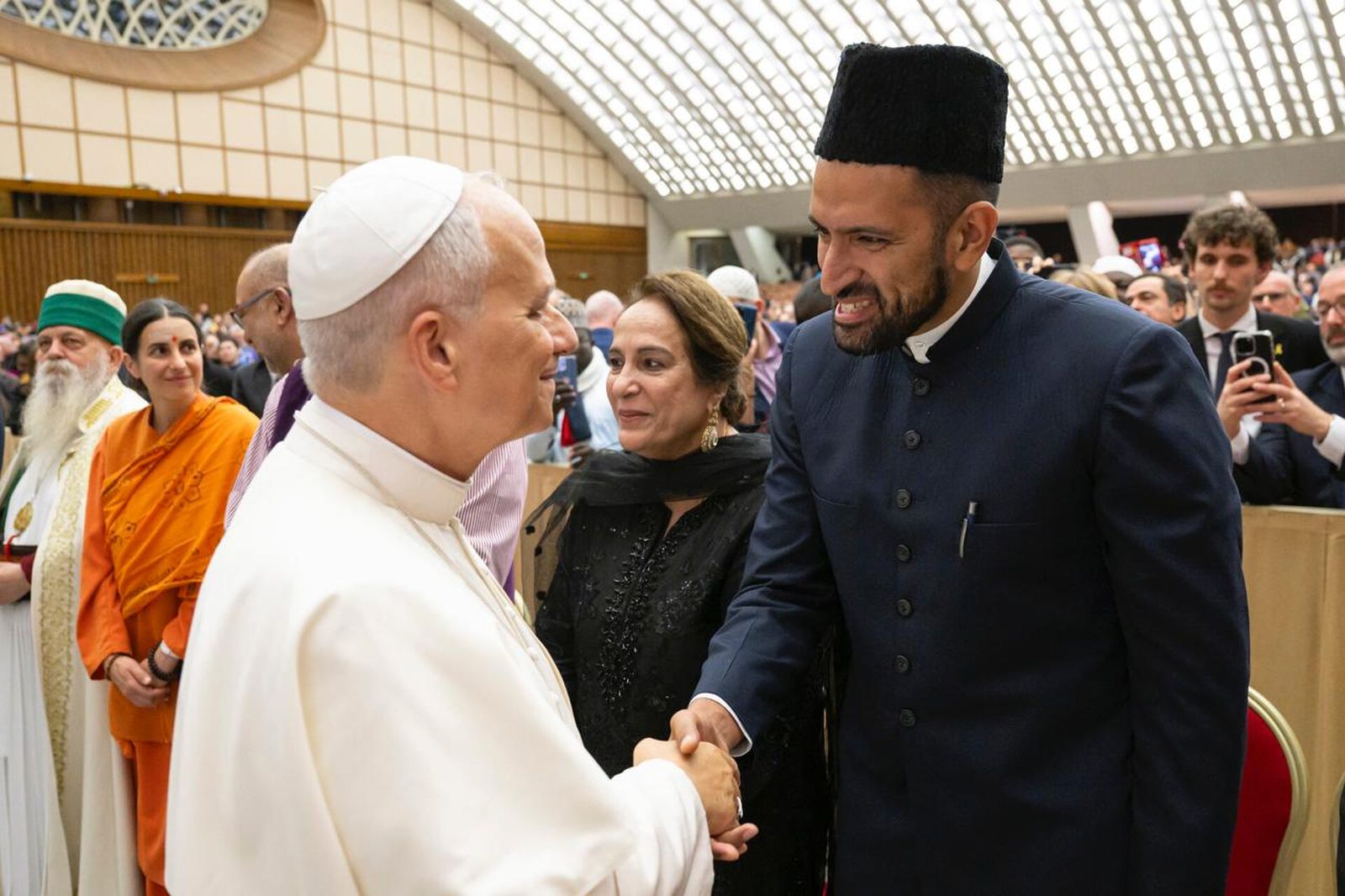 Marwan Gill con el papa León XIV