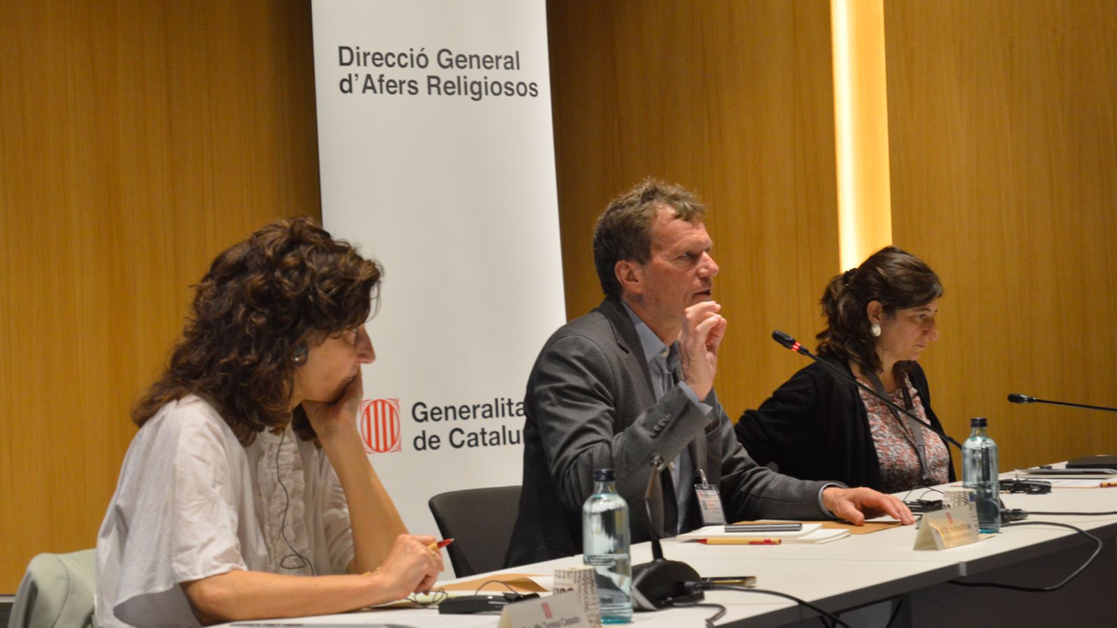 Hartmut Rosa, durante su intervención en el Seminario sobre democracia y religión celebrado este martes en Barcelona.