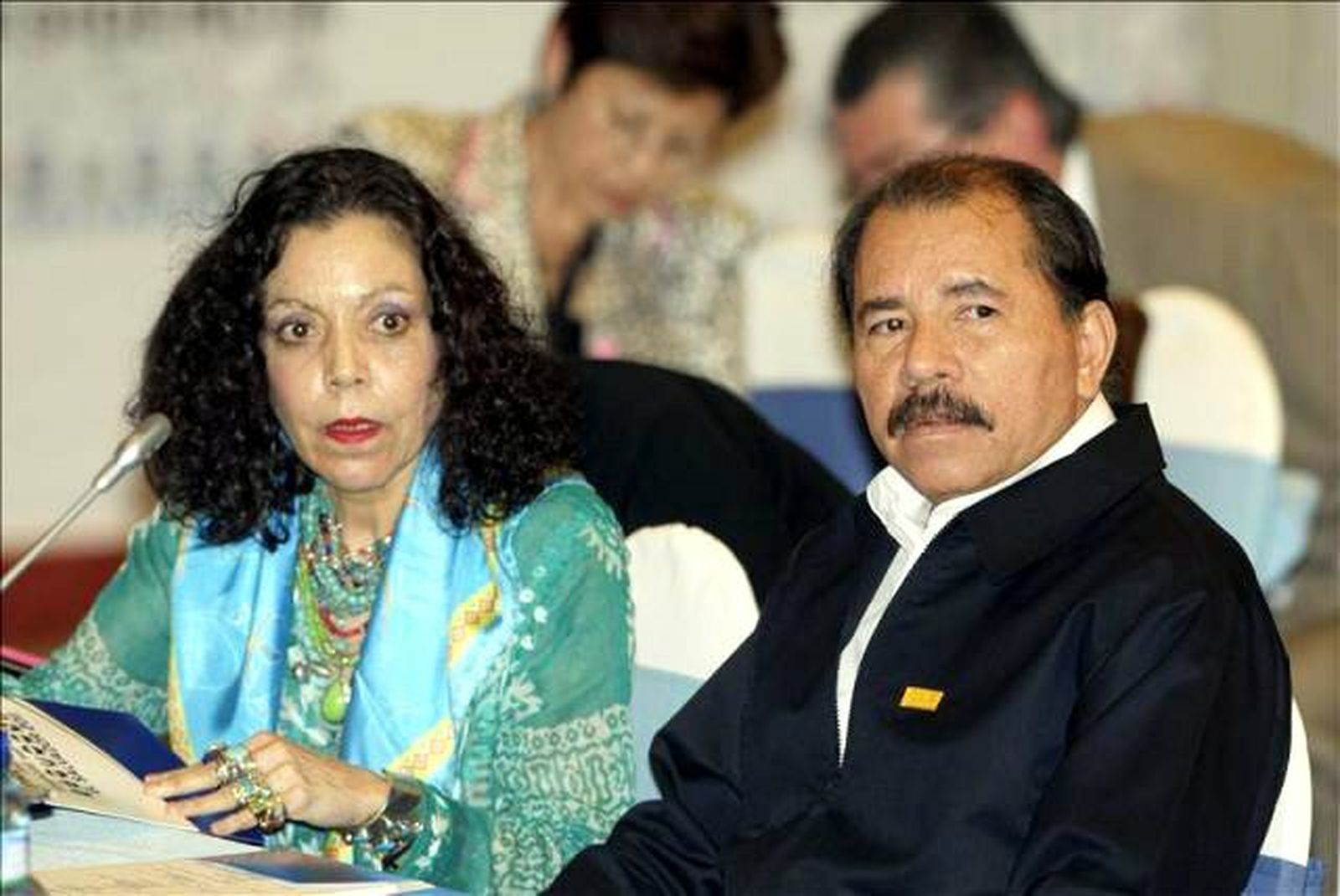 El presidente Daniel Ortega y su esposa Rosario Murillo