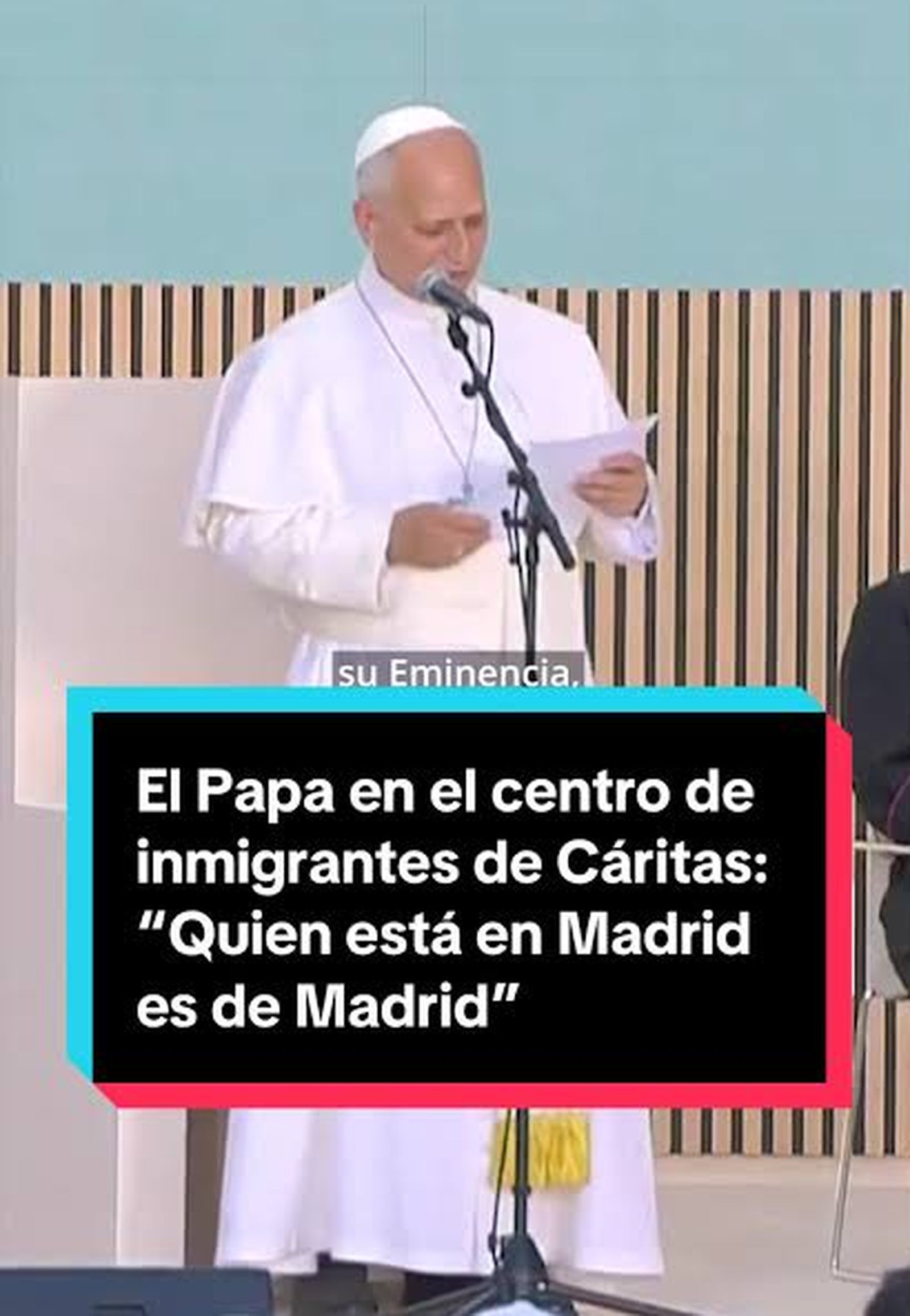 El Papa en el centro de inmigrantes de Caritas