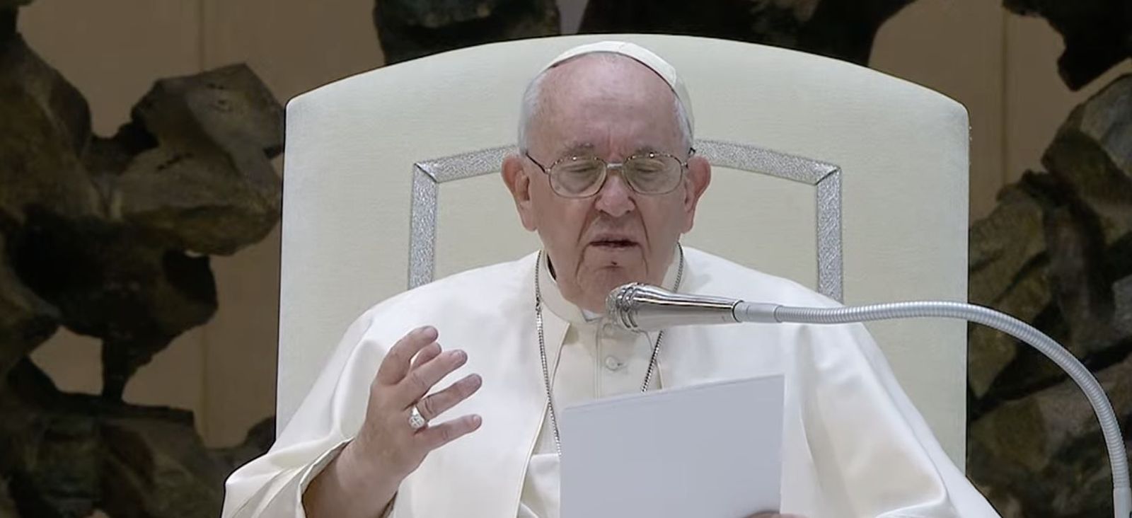El Papa, durante su discurso