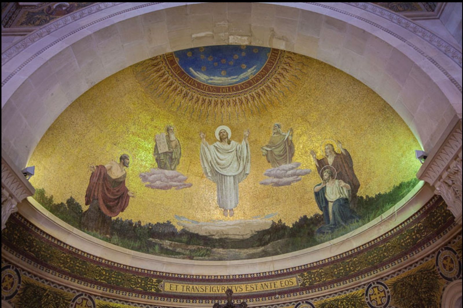 Fresco en la basílica de la Transfiguración, en el Monte Tabor