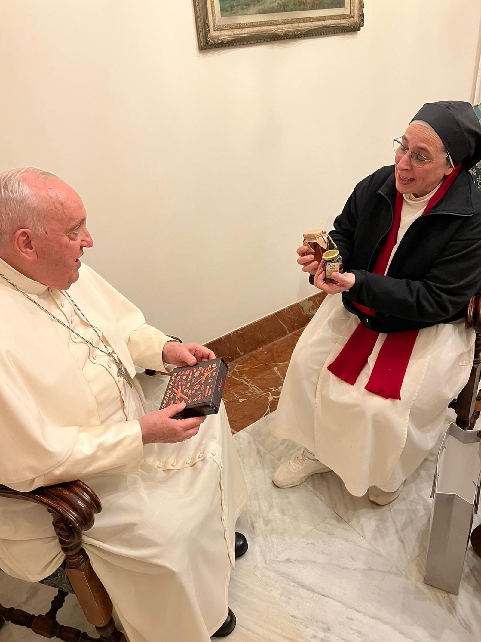 Sor Lucía con el Papa Francisco