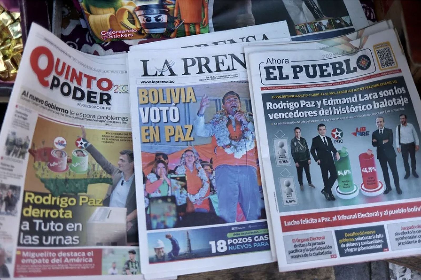 La prensa boliviana recoge los resultados de las elecciones