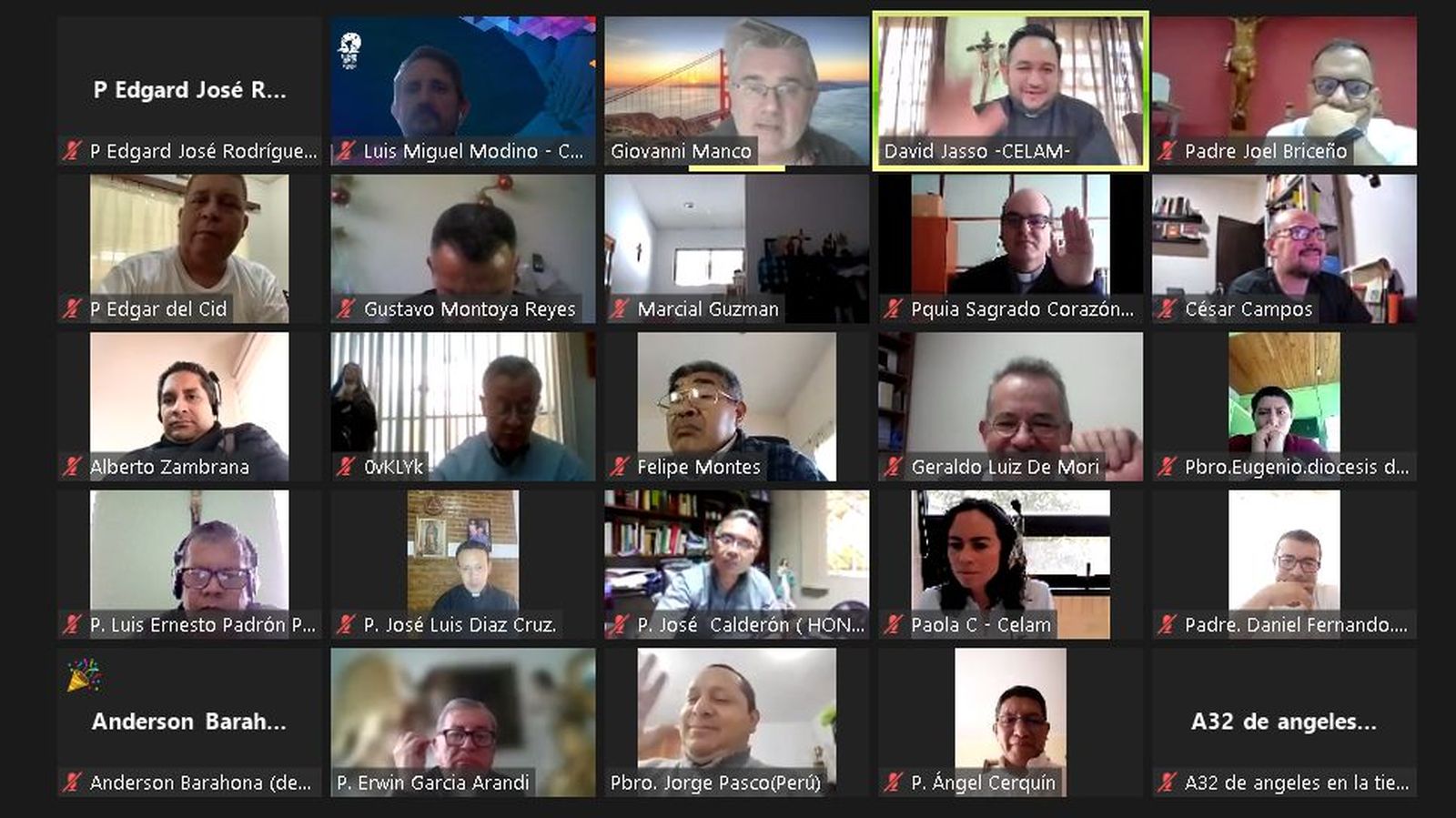 Presbíteros en el retiro virtual del Celam