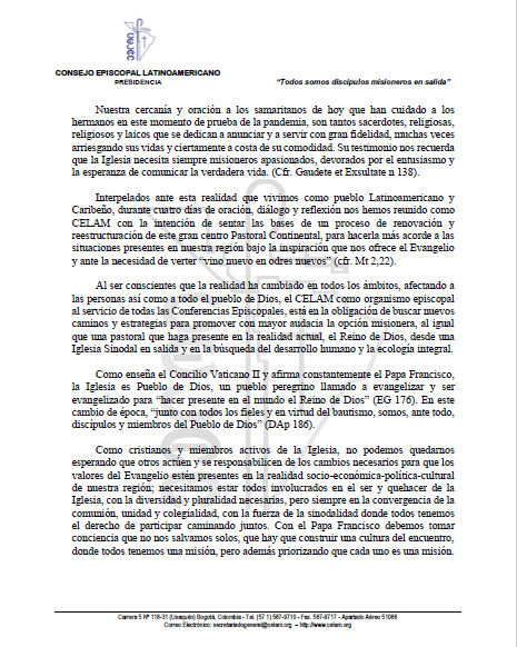 Mensaje CELAM 1